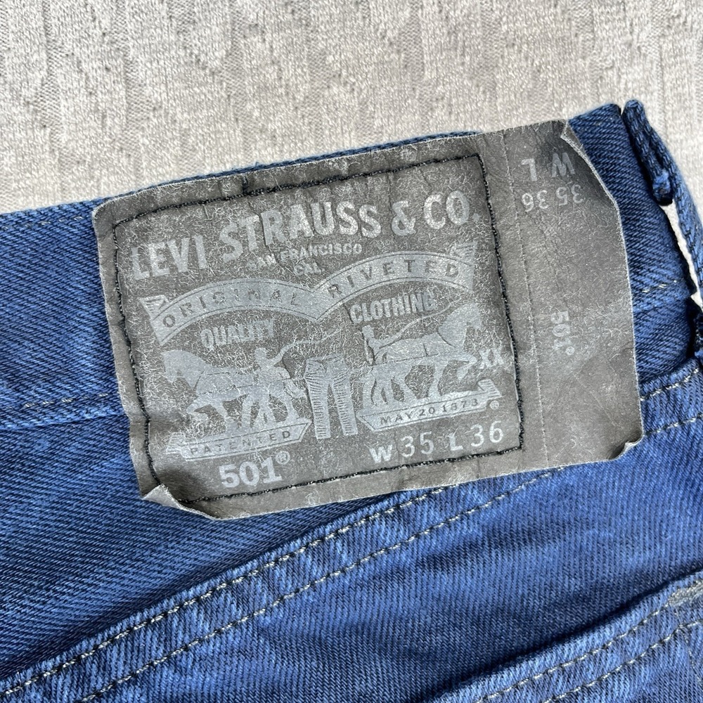 Levi's 501 Men's (35X36/33X33) Black Rivets /buttons navy jeans pants